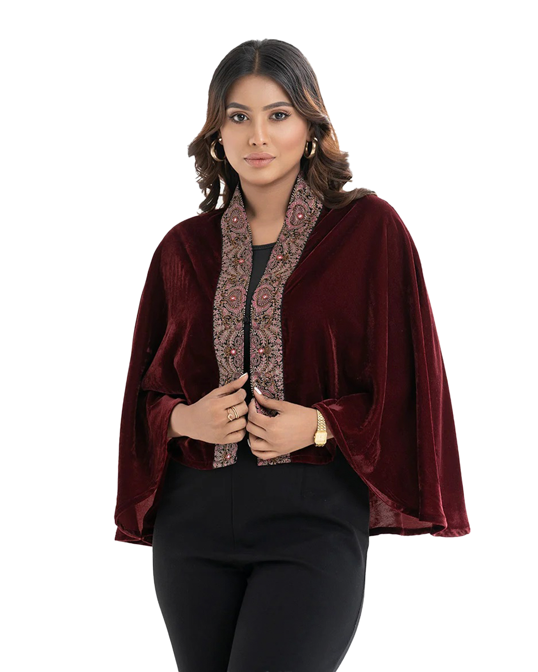 Maroon Velvet Cape